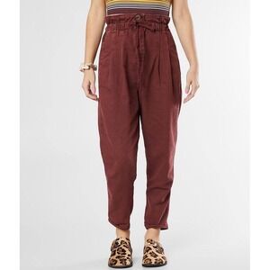 Free People Margate Pleated Paperbag‎ Trouser Pant Color Vina Small